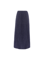 FALDA LARGA CON COSTURAS AZUL RAYA