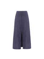 FALDA LARGA CON COSTURAS AZUL RAYA