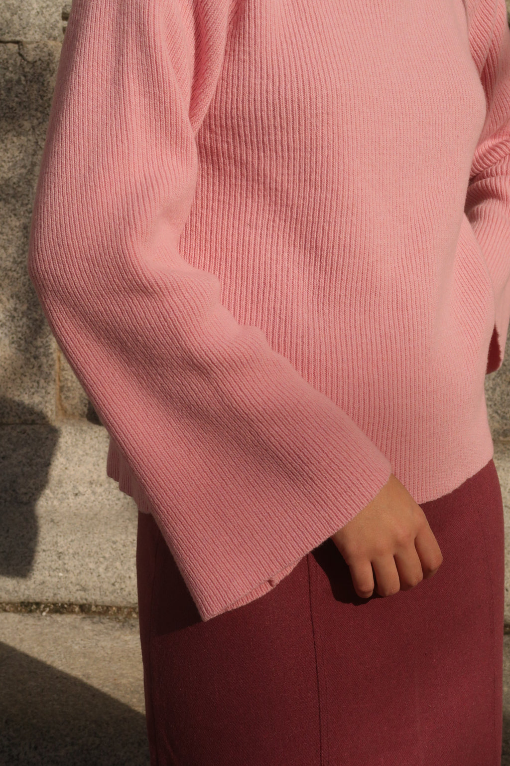 JERSEY PUNTO CUELLO SUBIDO ROSA PALO