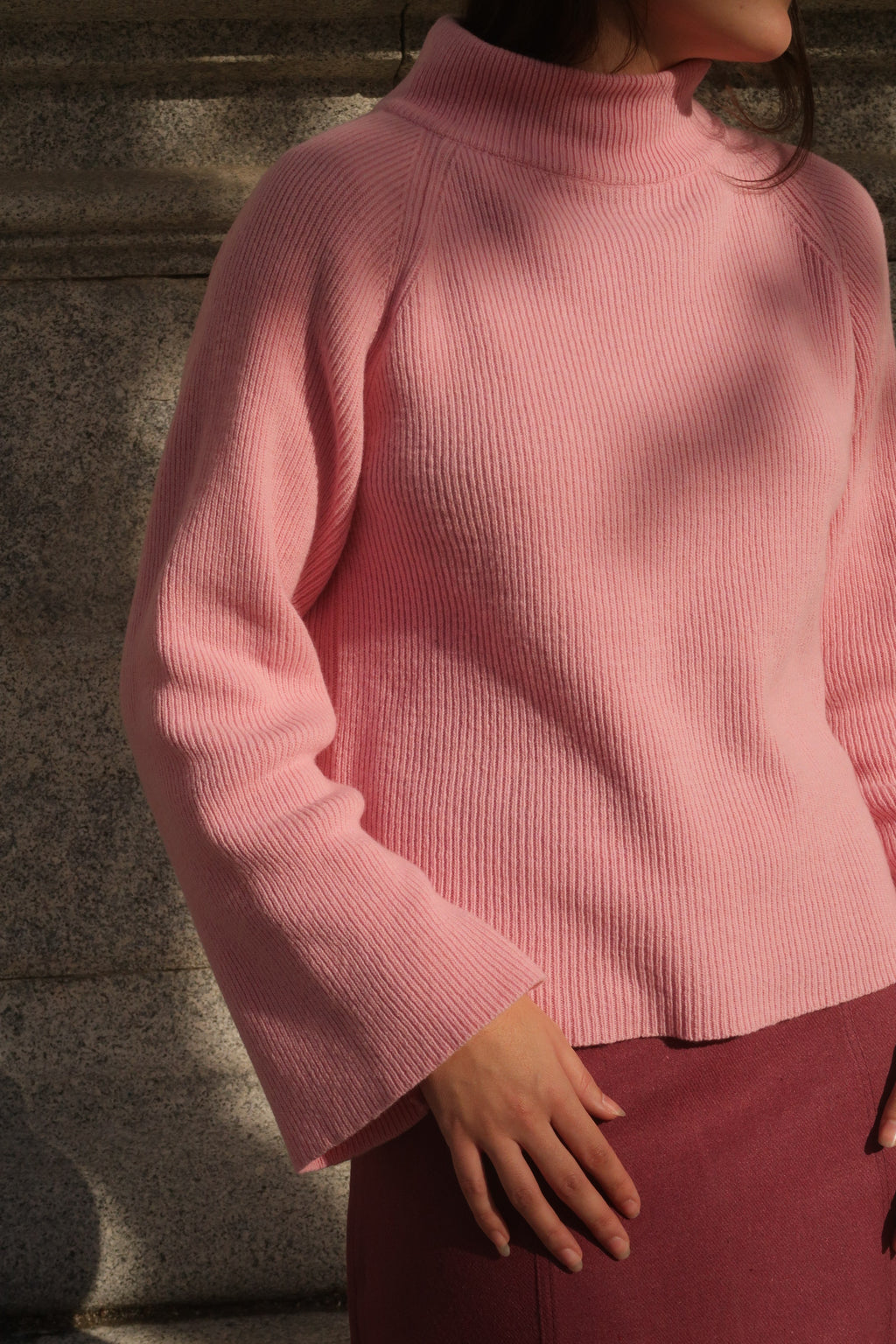 JERSEY PUNTO CUELLO SUBIDO ROSA PALO