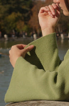 JERSEY PUNTO CUELLO SUBIDO VERDE PISTACHO