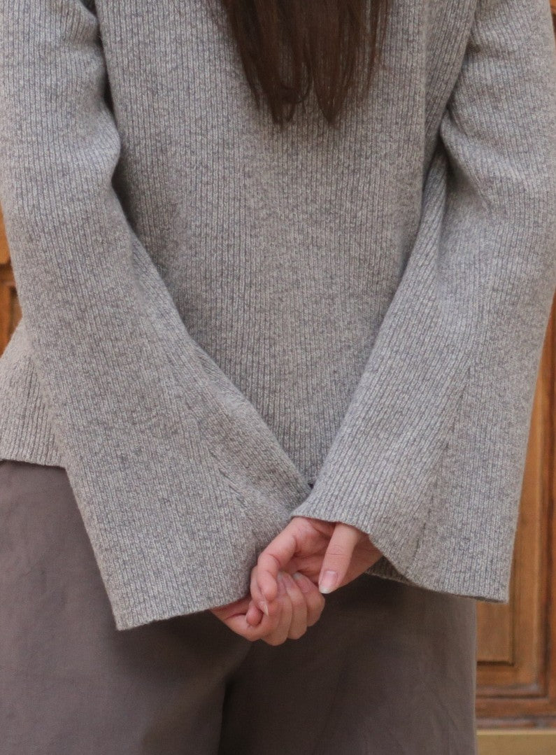 JERSEY PUNTO CUELLO SUBIDO GRIS