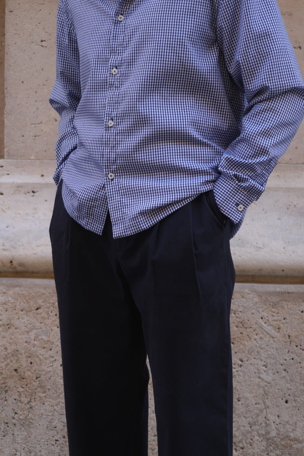 PANTALON PINZAS RECTO AZUL MARINO